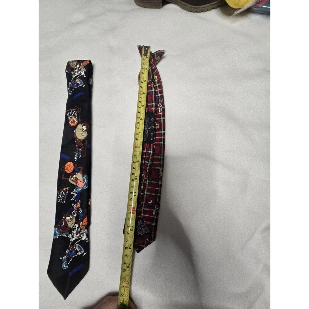 Vintage Looney Tunes Kids Tie Set – 1996 Taz Bugs Tweety Novelty Neckties – Made